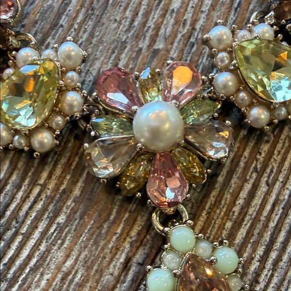 Marchesa Elegant Floral Sparkly Necklace SEE VIDEO! GORGEOUS!! Like New - Picture 5 of 11